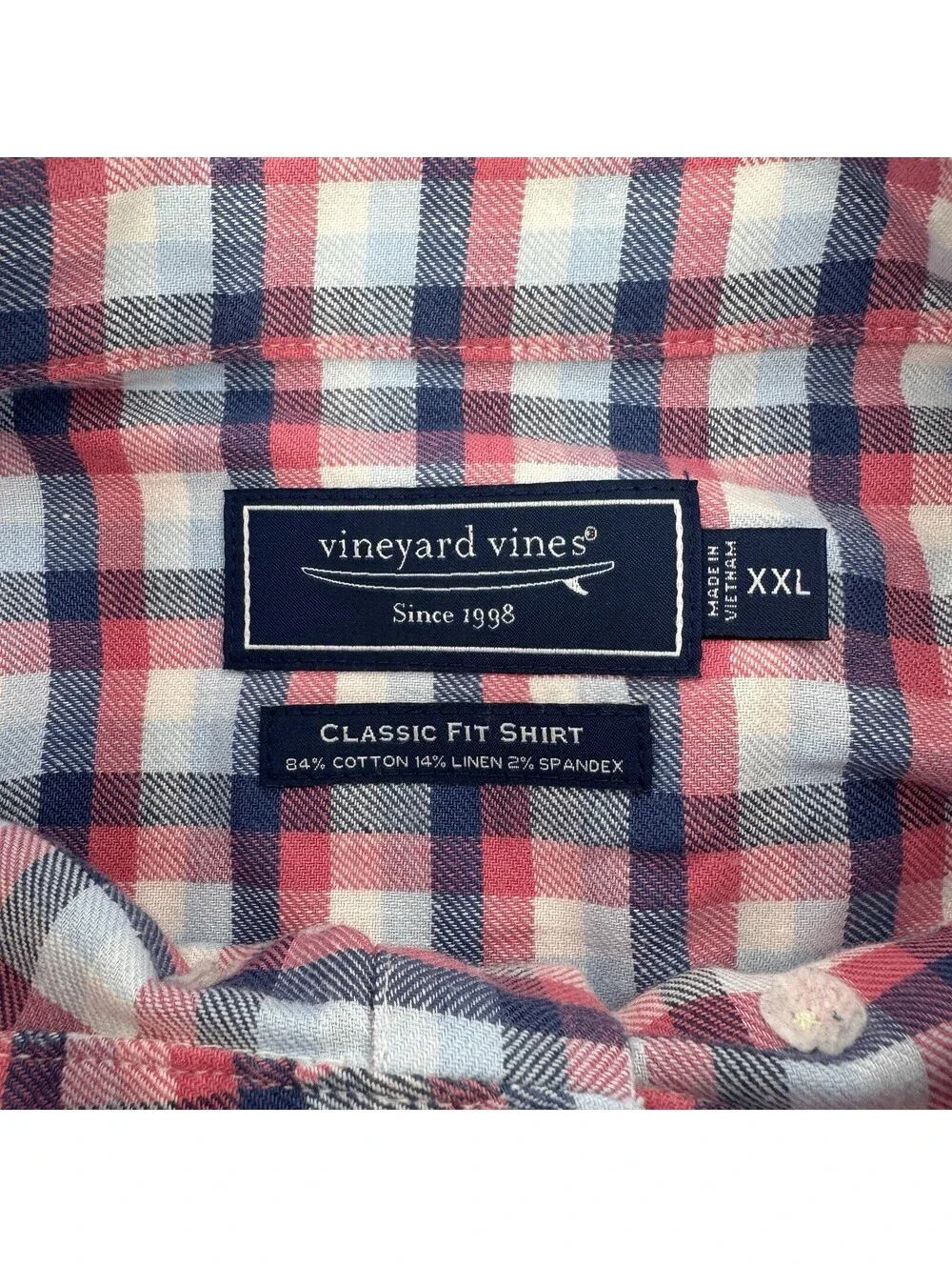 Vineyard Vines Performance Classic Fit Long Sleeve Plaid Shirt Men’s Size XXL